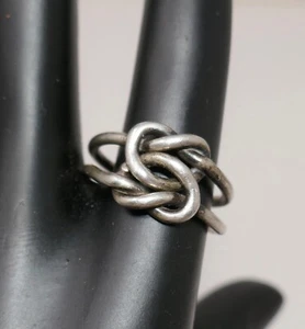 Sterling Silver Double Love Knot Rings Size 8 - Picture 1 of 12