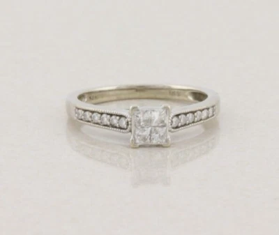 14k White Gold Diamond Ring .36 Carats Engagement Size 6 3/4 - Image 1 of 4
