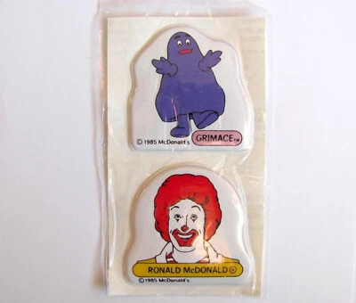 Vintage McDonalds Puffy Sticker Sheet Pack - Grimace Clown 80's Stickers NIP - Image 1 of 3