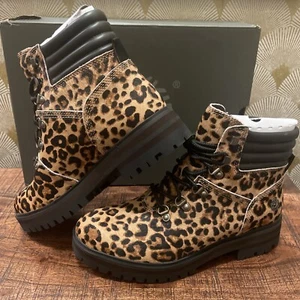 Timberland London Square Mid Botas de Senderista Estampado de Guepardo Becerro Nuevas Para Mujer Talla 5.5 - Imagen 1 de 12