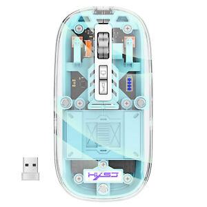 Transparent Wireless Mouse Rechargeable 3 Mode Mouse 2.4GHz Optical PC Laptop