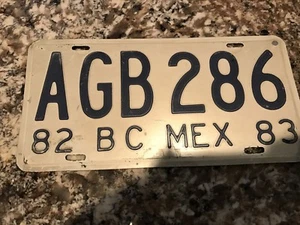 1982 Mexico License Plate AGB 286 - Picture 1 of 1