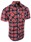 Western Plaid Shirt Short Sleeve Mens Snap Up Flap Pockets LATEST NEW COLORS!!