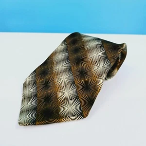 Corbata de Seda Jhane Barnes Hecha en Japón Negra Marrón Crema Geométrica Diagonal Clásica - Imagen 1 de 7