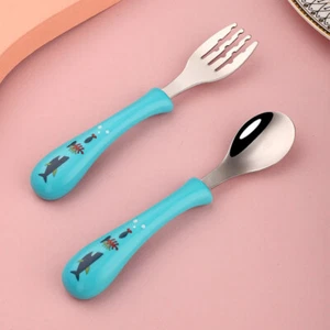 3 sets of Children Home Tableware Stainless Steel Spoon Fork for Kids - Picture 1 of 12