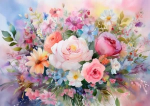 500-piece Lovely bouquet jigsaw puzzle 2 - Picture 1 of 2
