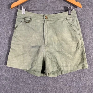 Afends Shorts Womens 10 Green Hot Pants Coastal Hemp High Rise Streetwear - Picture 1 of 14