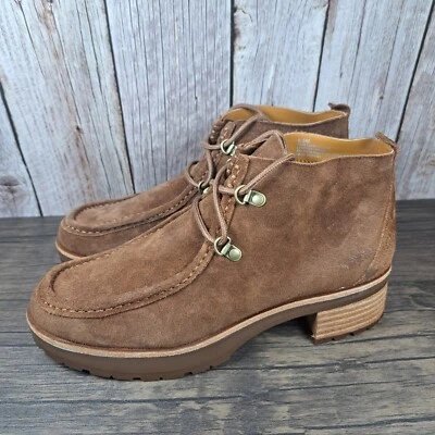 Bota Feminina Kork-Ease Wales Couro Camurça Moc Toe Tamanho 8.5 M Marrom (Nova Sem Caixa) - Imagem 1 de 4