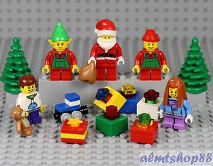 LEGO - 15 pcs XMas Lot - Holiday Gift Santa Claus Elf Boy Girl Train Minifigure  - Picture 1 of 10