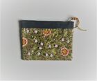 Silk and Sequin Small Clutch Bag/Purse - Green