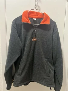 Columbia Oregon Beavers Pullover Polar Hombre Gris Medio Naranja 1/4 Cremallera Chaqueta - Imagen 1 de 5