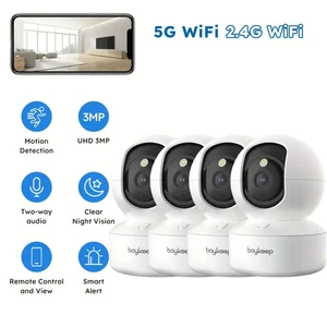 4pcs BoyKeep 2K Pets Cameras WiFi 5G 360° Pan Tilt, 2-Way Audio Night Vision; - Picture 1 of 7