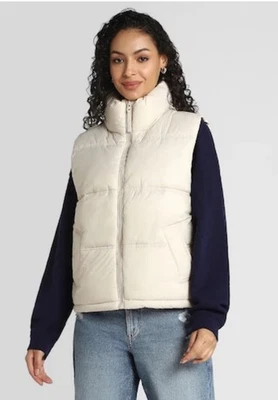 American Eagle пуховик жилет женщин кремовый открытый размер средний новый с Ярлыками - Изображение 1 из 4
