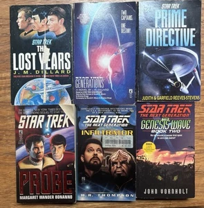 Star Trek Novelisations Generations Prime Directive Probe Lost Years Infiltrator - Picture 1 of 3