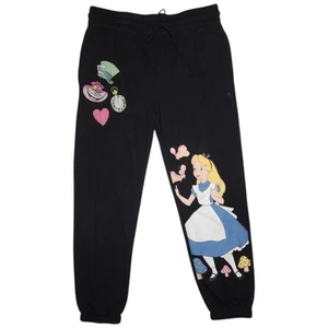 Disney Girls Alice In Wonderland Sweatpants Size L Embroidered Tie Waist - Picture 1 of 7