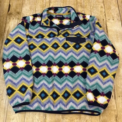 Pulôver feminino Patagonia Synchilla madeira torção Snap T grande asteca sudoeste - Imagem 1 de 4