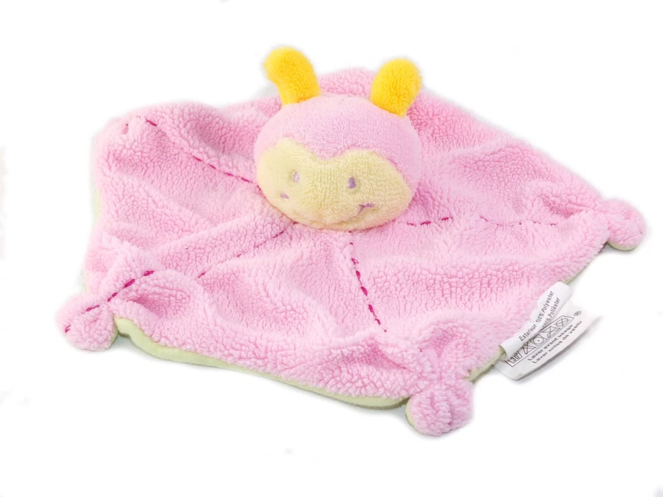 Doudou plat cocinelle rose jaune BABOU - Photo 1/1