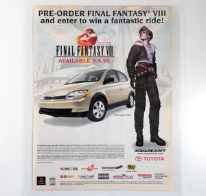 Final Fantasy VIII Laminated video game ad 1999 PlayStation Squaresoft Gift - Picture 1 of 6