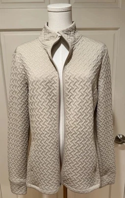 Lady Hagen Textured Full Zip Golf Jacket, Kaki UPF 50 Size Large - Image 1 of 4