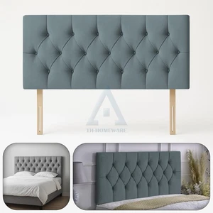 Chesterfield Kopfteil anthrazit gepolstert gepolstert Kopfteil Single Double King - Bild 1 von 6