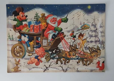 Micky Maus Disney Adventskalender Glitzer 50er Jahre - Bild 1 von 4