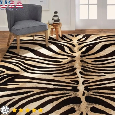 Elegante alfombra con estampado de animales diseño moderno suave duradera alfombra interior sala de estar Foto 1 de 4