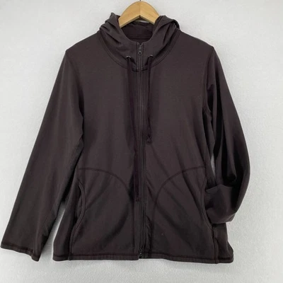 Chaqueta EILEEN FISHER M Algodón Orgánico Elastizado Jersey Sudadera con Capucha Cremallera Completa Gris EE. UU. Foto 1 de 4