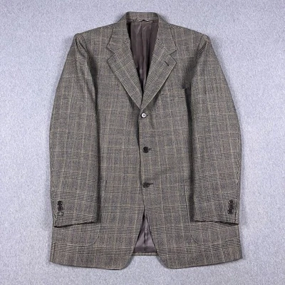 Canali Blazer Mens IT 52R / US 42R Glenn Plaid Check Brown Wool Sport Coat Italy - Image 1 of 4