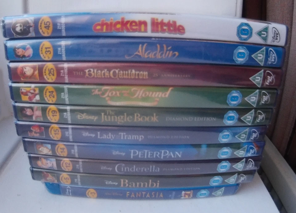 Disney Animated Classics - Gold Oval On Spine UK Region 2 DVD NEW - select title - Image 1 of 1