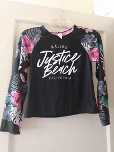 Girls Juniors Justice XL 16/18 Hawaiian Surfing Beach Style Shirt Malibu Beach - Picture 1 of 4