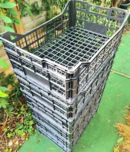 2 Extra Large Stackable Storage Crates 60x40x20cm Basket Box Container DIY Home - Picture 1 of 4