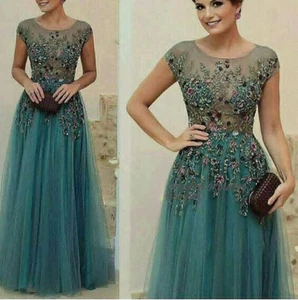 Abiti di lusso madre della sposa berretto manica corta abiti formali abiti da sera - Foto 1 di 5