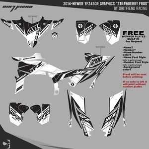 KIT GRÁFICO RANA FRESA NEGRO BLANCO ENVOLTURA COMPLETA 2014-MÁS NUEVO YAMAHA YFZ450R - Imagen 1 de 5