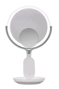 Sharper Image SpaStudio Vanity LED 8-inch 5x 10x Mirror QI Wireless Charging - Picture 1 of 2