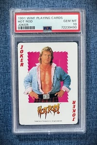 PSA 10 Gem Mint 1991 WWE/WWF Playing Cards Rowdy Roddy Piper "Hot Rod" Joker Red - Picture 1 of 2