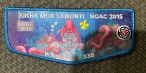 Mint OA Flap Lodge 338 Sikhs Mox Lamonti Light Blue Border 2015 NOAC 100th Ann - Picture 1 of 1