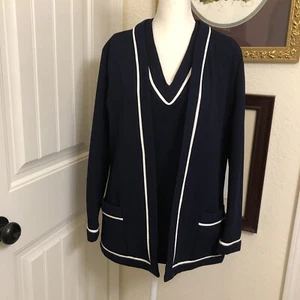 Butte Knit 2 Piece Navy /white Jacket & Top - Picture 1 of 18
