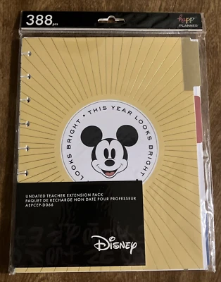 THE HAPPY PLANNER Happy Planner Disney Undated Teacher Extension Pack, 388 Pieces, NEW (240)
