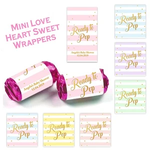 MINI CALCOMANÍA PERSONALIZADA BABY SHOWER CORAZÓN AMOR ENVOLTORIOS FIESTA FAVOR NIÑO NIÑA - Imagen 1 de 7