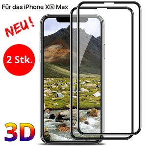 2x iPhone XS Max / 11 Pro Max Schutzglas Panzerfolie Full Screen Display Glas - Zdjęcie 1 z 8
