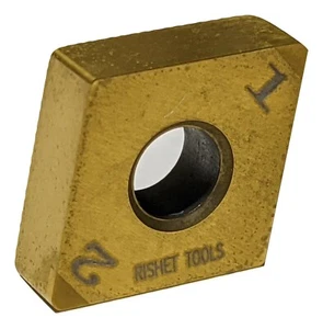 RISHET TOOLS 60216 CNGA 432-2N 120408 2 tip CBN TIN coated Insert -  hard steel - Picture 1 of 2