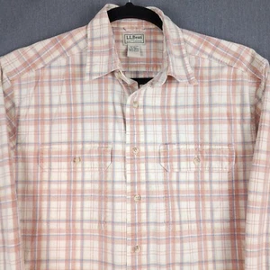 Camisa LL Bean Algodón Pesado Para Hombres Mediana Alta Cuadros Manga Larga Abotonada 286411 - Imagen 1 de 10