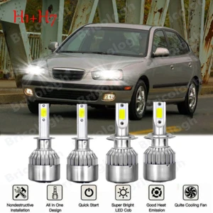 For 2004 2005 2006 Hyundai Elantra -4PC 6000K LED Headlights High/Low Beam Bulbs - Picture 1 of 12