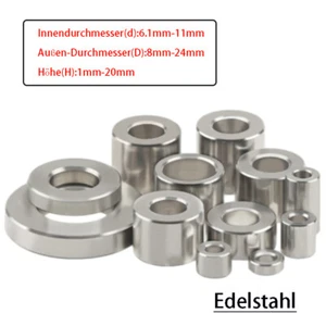 Edelstahl Abstandshalter Round Standoff Spacer Washers Bushing Sleeves - Picture 1 of 6