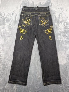 Jeans Akademiks Bordados Pierna Recta Talla 36x30 Hip Hop (Encogido a 32W) - Imagen 1 de 12