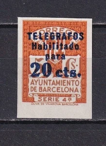 Spain Barcelona 1936-38 Edifil TS 11s imperfored MNG VF Cat Value 92€ - Picture 1 of 1