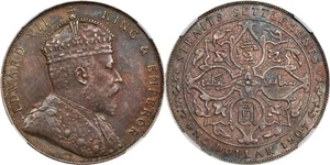 GB022 1907 STRAITS SETTLEMENTS. Dollar, London Mint. Edward VII. NGC MS 61 - Picture 1 of 4