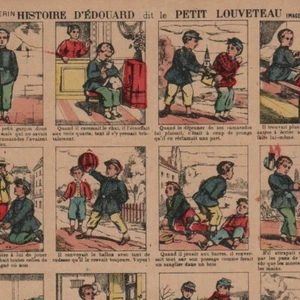 Histoire d'Edouard - Louveteau - Imagerie d'Epinal Pellerin - Gravure de presse - Imagen 1 de 2