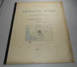 1896 USGS GEOLOGIC FOLIO / SMARTSVILLE FOLIO, include aree minerarie d'oro/CA - Foto 1 di 4