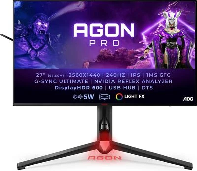 AOC Agon Pro AG274QS Monitor 27" WQHD 2560x1440 HDR NVIDIA G-Sync 300Hz 0.5ms - Bild 1 von 4